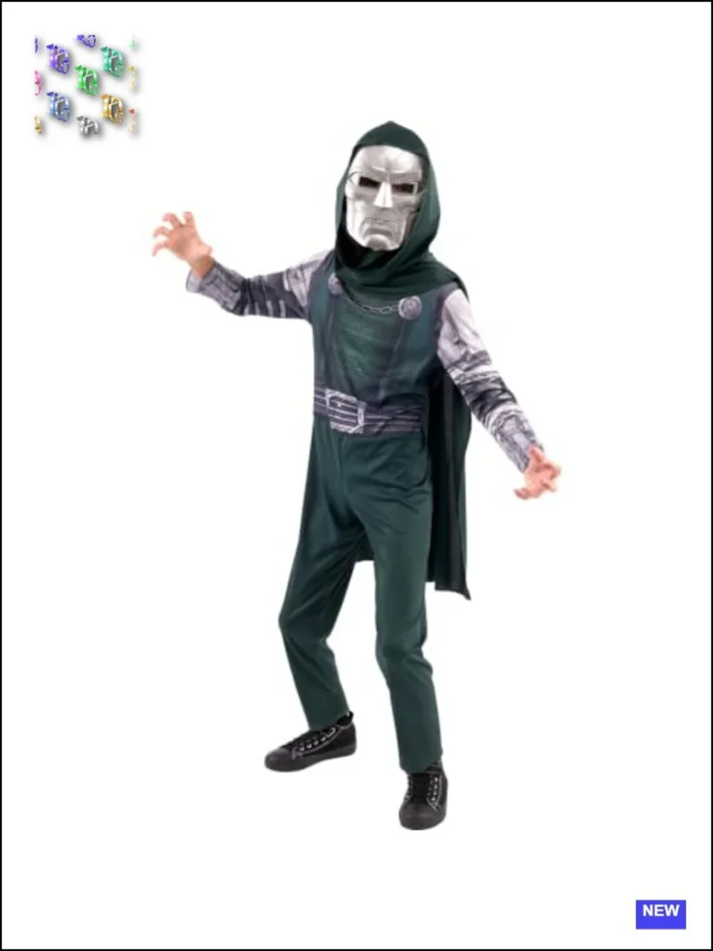 Marvel Doctor Doom Youth Halloween Costume Jumpsuit with Mask